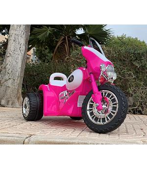 TRIMOTO POLICIA 6V, ROSA-PINK - DE 1 A 3 AÑOS - LE4357