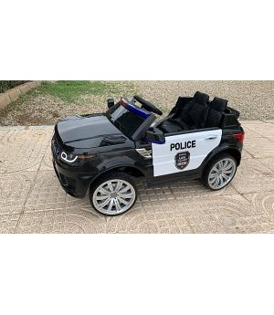 COCHE ELECTRICO DE POLICIA PARA NIÑOS 12V, BLANCO Y NEGRO,INFANTIL, MANDO RC - INDA453-KI4-LE-c4kc002