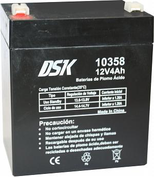 DSK Batería de Plomo AGM 12V 4Ah Recargable - INDA-DSK-10358