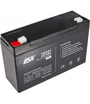 DSK 10321 - Batería de plomo AGM recargable sellada de 6 V y 12 Ah INDA-DSK-10321