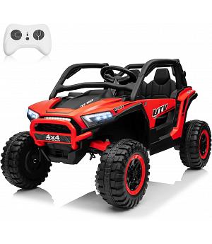 VENTA Buggy 24V, 4x4, KCK-rojo, RC, Asiento cuero, ruedas goma, 2 plazas pequeñas - INDA714-RA-XMX-639