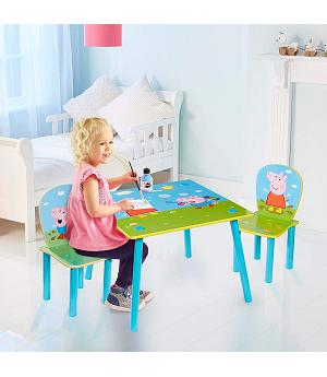 MESA Y DOS SILLAS INFANTILES DE PEPPA PIG - 527PIG-17777
