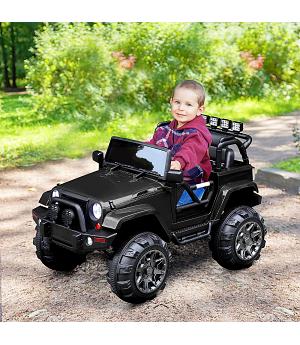 Coche eléctrico infantil Jeep WXE-1688, 4x4,4WD, color negro 12v - LE7451 - LE4428