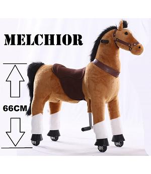 Caballo Infantil KID-HORSE "MELCHIOR" marrón blanco y MARRÓN, para niños 4-9 años. LI-TB-2007M