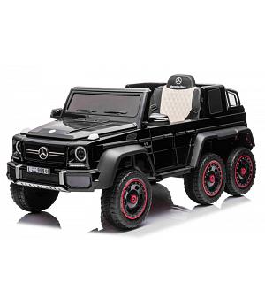 Mercedes-Benz G63 6x6, 2x motores, 1 plaza, RC, asiento símil cuero, ruedas goma eva,  negro INDA100-G63zw