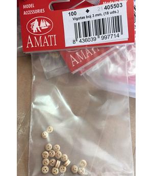 AMATI 405503 - VIGOTAS DE 3 mm - BOLSA 18 UNIDADES