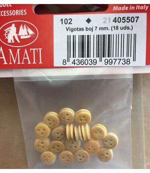 AMATI 405507 - VIGOTAS DE 7mm - BOLSA 18 UNIDADES