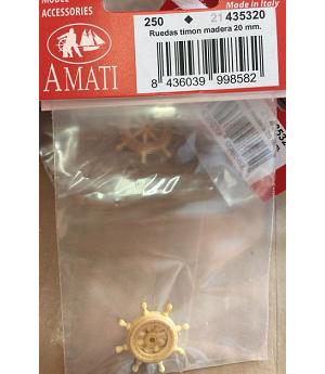 AMATI 435320 - RUEDA DE TIMON DE MADERA DE 20mm