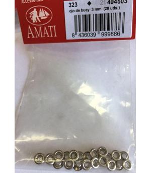 AMATI 494503 - OJO DE BUEY DE 3mm SIN CRISTAL - BOLSA 20 UNIDADES