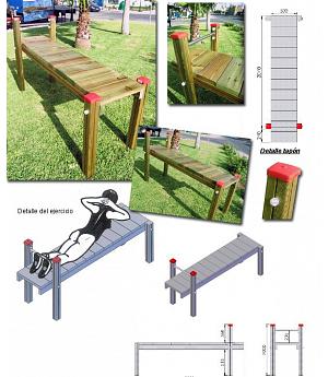 PARQUE SALUDABLE MADERA, APARATO RUSTICO PARA LUMBARES, FABRICADO EN MADERA. REF ASL_883