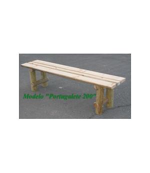BANCO JARDÍN, MODELO DE MADERA SIN RESPALDO, "PORTUGALETE 200", REF P200