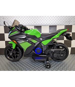 Moto eléctrica 12v para niños, Ninja, VERDE, ruedas goma -   INDA889-c4ks077