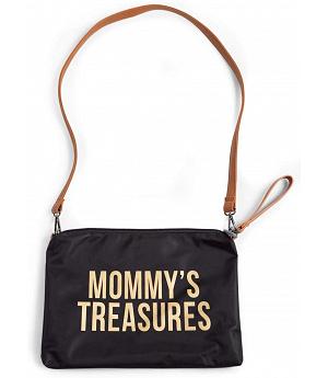 Neceser Mommy Treasures - Black - Letras Doradas ChildHome - CHCWMBLGO