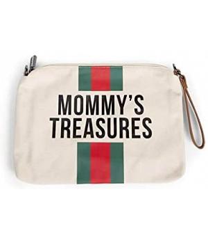 Neceser Mommy Treasures - Líneas Rojas y Verdes - Blanca ChildHome - CHCWMCCOGR