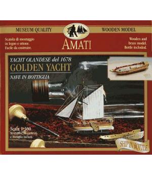 Amati 1350. Kit modelismo yate de oro en una botella