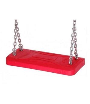 ASIENTO DE GOMA CON CADENAS PARA COLUMPIO. COLOR ROJO. 12810340G