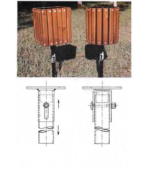 PAPELERA PARA EXTERIOR CUADRADA DE MADERA, REF ASL_507