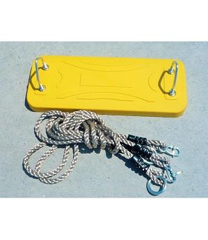 SILLA CAUCHO AMARILLO CON CUERDAS Y HERRAJES PARA COLUMPIO. 12810351C