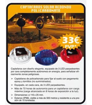 Captafaros solares con luz de Led