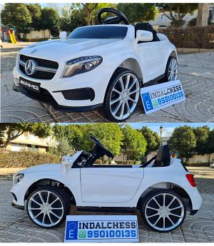 COCHE INFANTIL Mercedes LITTLE GLA45 12V, BLANCO, FULL OPTION,1 A 3 AÑOS -  INDA155-GLA45wt