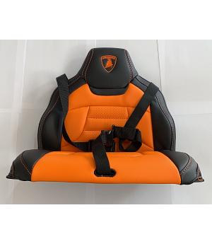 VENTA ASIENTO POLIPIEL COLOR NARANJA/NEGRO PARA COCHE ELÉCTRICO INFANTIL LAMBORGHINI URUS - INDALPZ00704