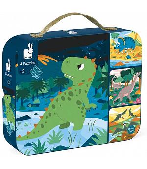 JANOD J02657 - Set 4 PUZLES EVOLUTIVOS Dinosaurios