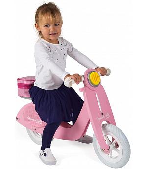 Janod J03239 - Bicicleta Scooter sin pedales de madera, Rosa