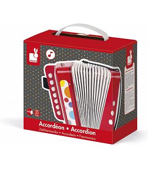 Janod J07620 - Confetti acordeón de Juguete de Madera, Rojo