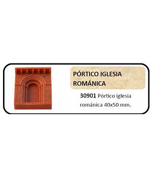 Keranova 30901. Pórtico iglesia románica. Bolsa 1 pórtico de resina en miniatura