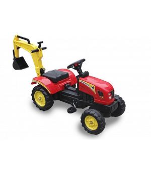 Tractor de Pedales con Excavadora, Color Rojo - LE5229