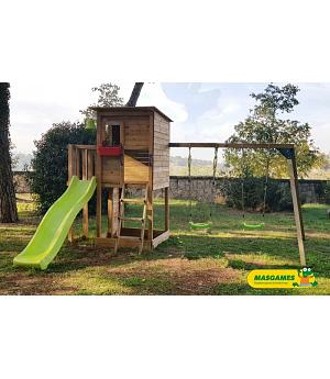 PARQUE INFANTIL MASGAMES TAGA + PARED DE ESCALADA + COLUMPIO DOBLE - MA700365