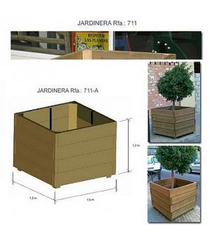 MACETERO SUPER GIGANTE DE MADERA, LONGITUD 1,5X1,5m. MADERA TRATADA. REF ASL_711A