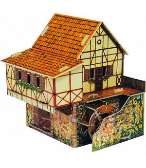 MAQUETA CARTÓN PARA ENSAMBLAR, "CASA MOLINO DE AGUA MEDIEVAL". MARCA CLEVER PAPEL REF 142451