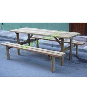 MESAS PARA PICNIC, MADERA RESISTENTE PARA EXTERIOR, SORIA REFORAZADA 200/40