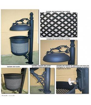 VENTA PAPELERA FUNDICION DE EXTERIOR, ASL_500, MOD. LAS MENAS
