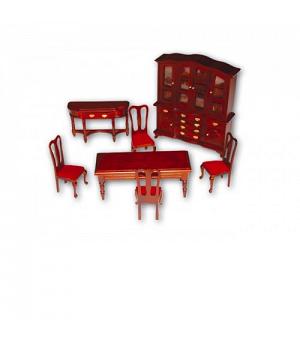 Set muebles de comedor para casa de muñecas. Escala 1/12. CHA36110