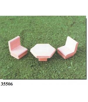 Mesa y 2 sillas para maquetas. KERANOVA 350506