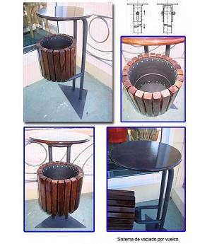 PAPELERA MADERA CON TAPA-MESA. REF ASL_525