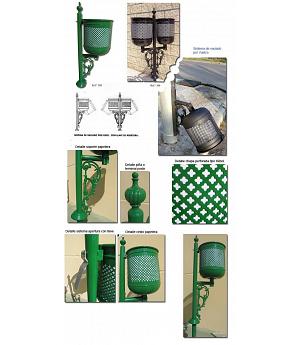 PAPELERAS MOBILIARIO URBANO: PAPELERA DE HIERRO CON SISTEMA DE VOLCADO, REF ASL_505