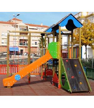 Parque infantil Casa de juegos modelo Formentera. Uso público ASL_292F,  Coches eléctricos y motos para niños a batería 12v con mando RC, quads  infantiles, tractores infantiles, camiones para niños, realizamos envíos a