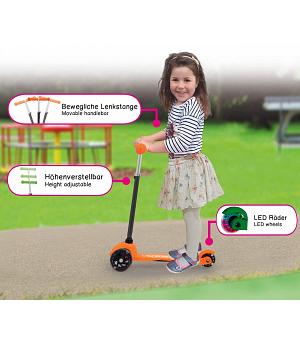 Patinete eléctrico de 3 ruedas para niños y niños pequeños de 2 a 9 años,  luz delantera premium y luces de rueda, niños y niñas, luz segura,  plegable