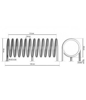 APARCABICIS 5 PLAZAS ACERO INOX ESPIRAL-P. 09VLN3116