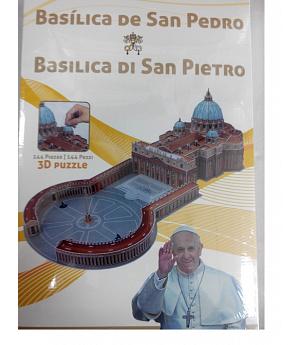 Puzzle 3d Basílica de San Pedro (Incluye figura del Papa Francisco). AS_AS8660