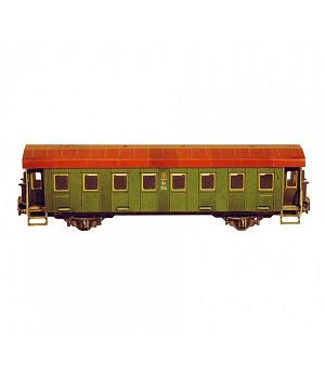 Modelismo ferroviario. Puzzle 3d. Vagón de pasajeros. 2 ejes. Clever 14287