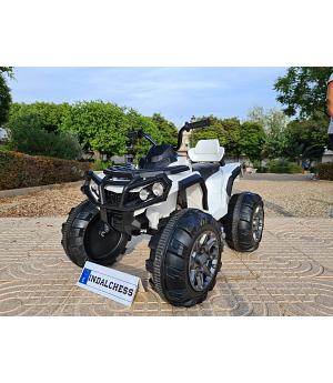 Quad 12v BLANCO, motor 2x12V, MANDO RC 2.4ghz + radio FM, RUEDAS DE PLÁSTICO, LI-906DWT