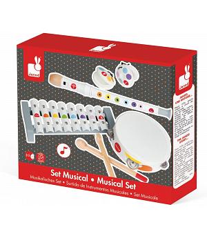 Janod J07600 - Set de instrumentos musicales de madera, 4 instrumentos