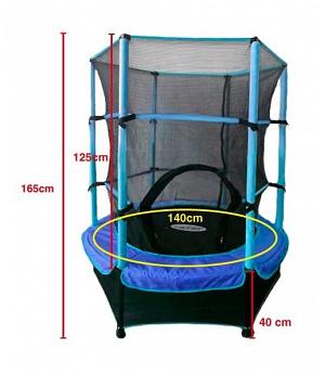 Cama elástica diámetro 140 para niños, AZUL - INDA729-140-AT-BLUE