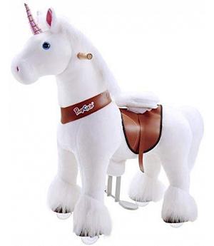 PONYCYCLE UNICORNIO CON RUEDAS BLANCO PARA NIÑOS Y NIÑAS DE 3 A 6 AÑOS - U304