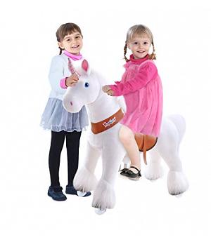 PONYCYCLE UNICORNIO COLOR BLANCO PARA NIÑOS CON RUEDAS GRANDE EDAD DE 4 A 10 AÑOS - U404