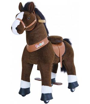 PONYCYCLE CABALLO MARRÓN CON RUEDAS PARA NIÑOS CON SONIDO EDAD DE 4 A 10 AÑOS - U421